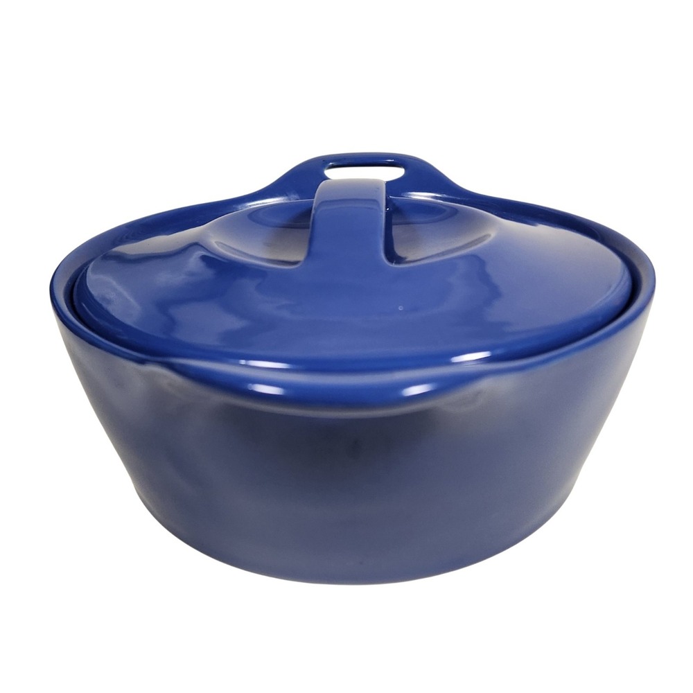 CorningWare CREATIONS Stoneware 2.5 Quart Blue Casserole Dish w/Lid